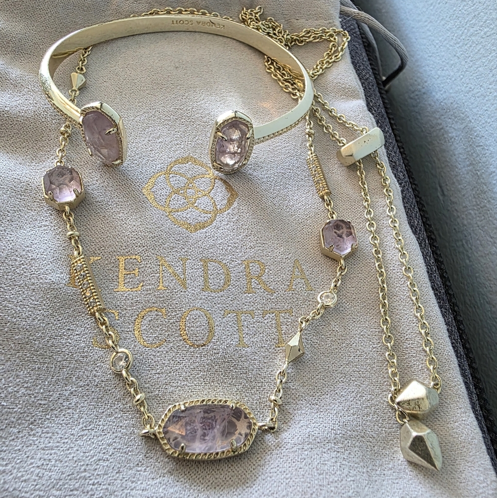 Kendra Scott Gold and Lavender Necklace Bundle!